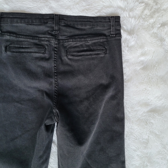 High Rise Stretch Front Patch Pocket Black Denim Trousers Jeans Size 12 - Picture 8 of 13